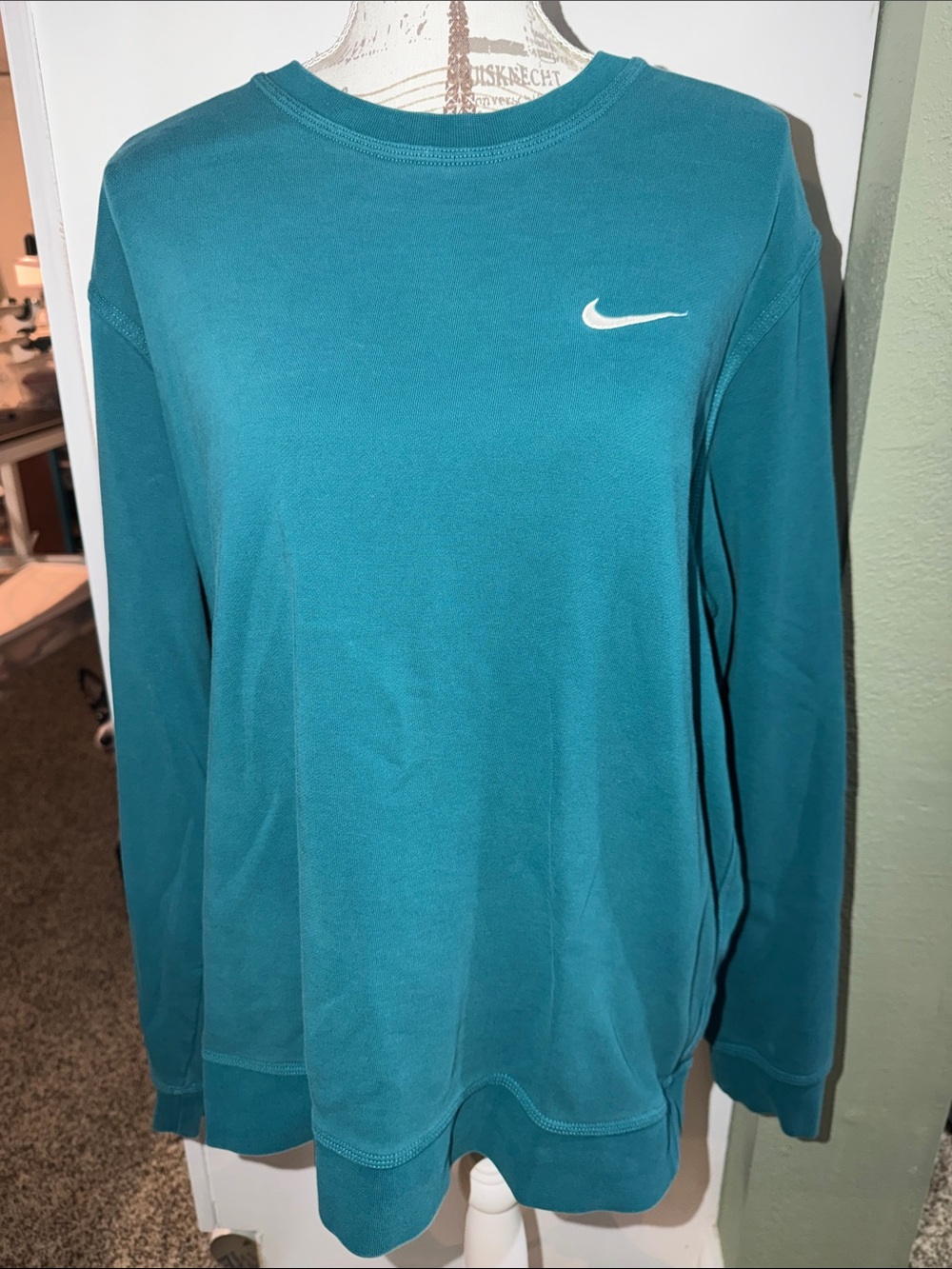 Nike Teal Crewneck Sweatshirt with White Swoosh